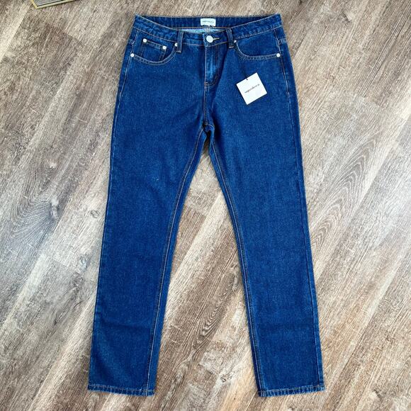 NWT Revolve Superdown Mia Jeans Straight Leg Dark Wash - Picture 1 of 7